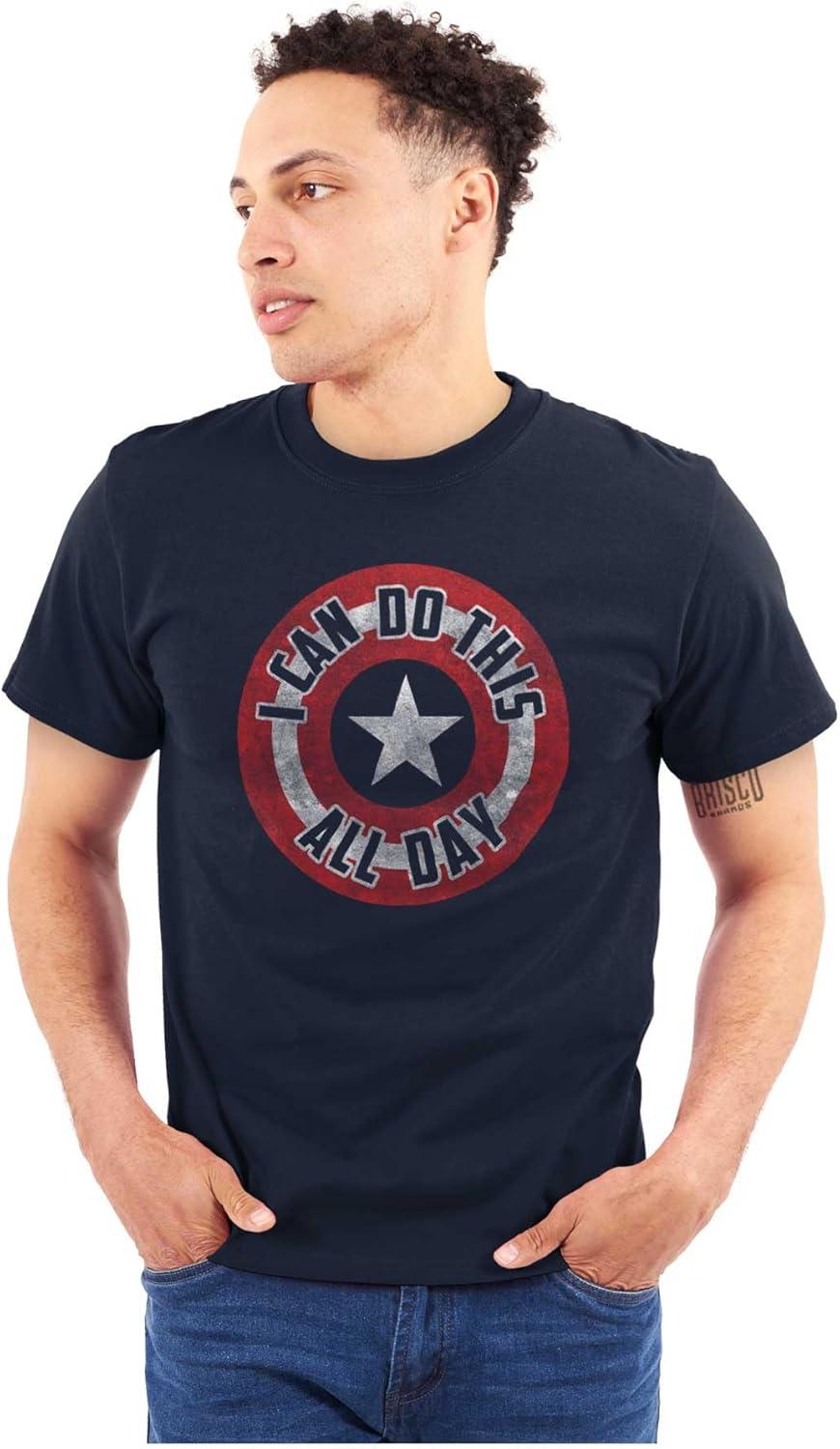 imageBrisco Brands I Can Do This All Day Star Shield Graphic T Shirt Men or WomenNavy