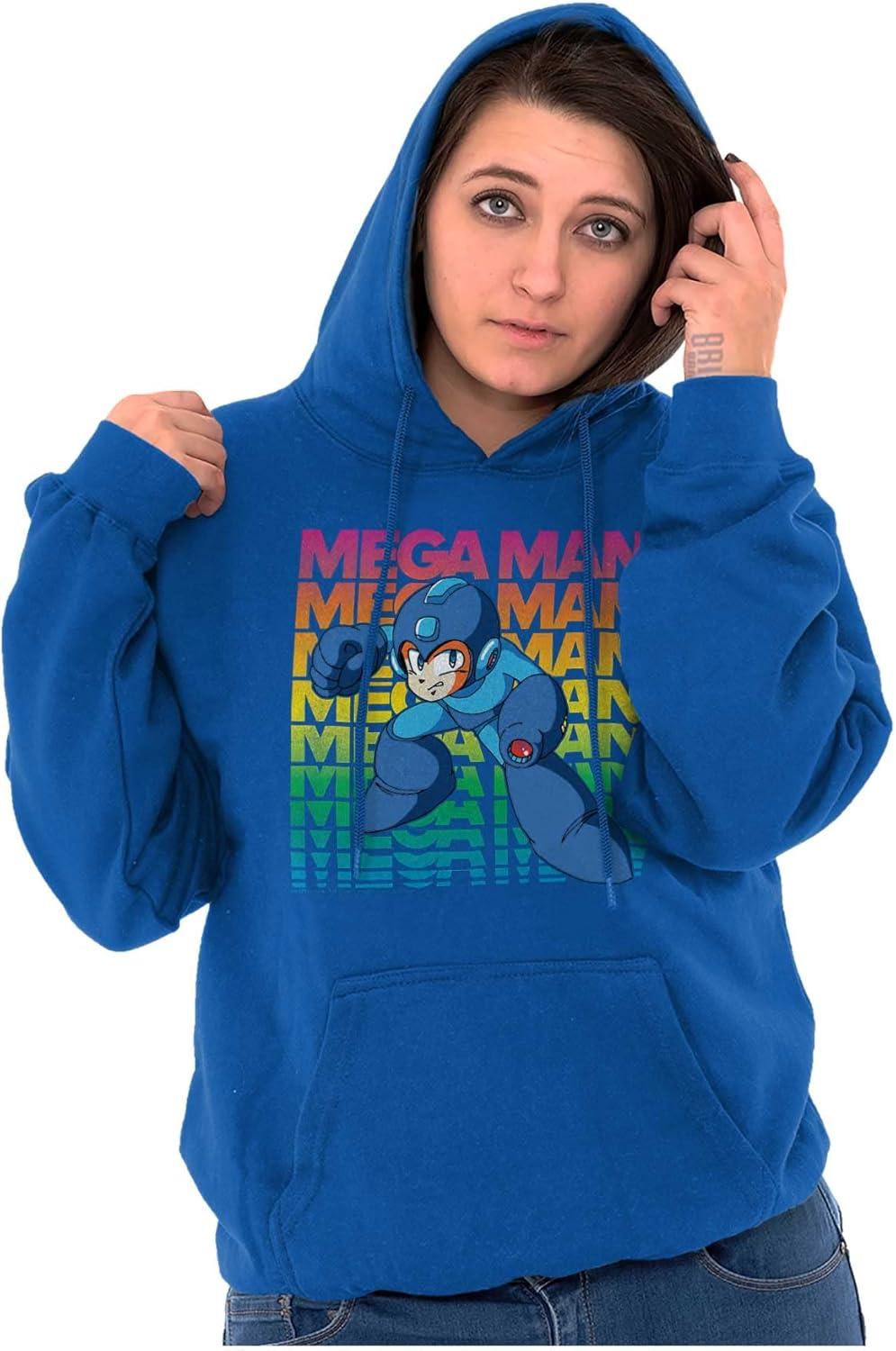 imageBrisco Brands Mega Man 90s Anime Cartoon Character Hoodie Sweatshirt Women MenRoyal