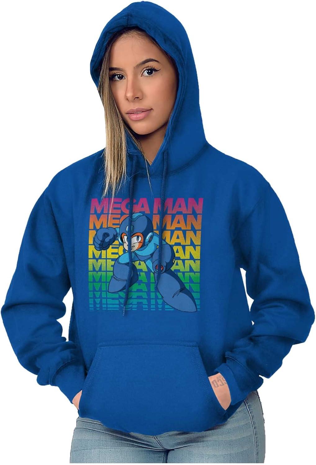 imageBrisco Brands Mega Man 90s Anime Cartoon Character Hoodie Sweatshirt Women MenRoyal