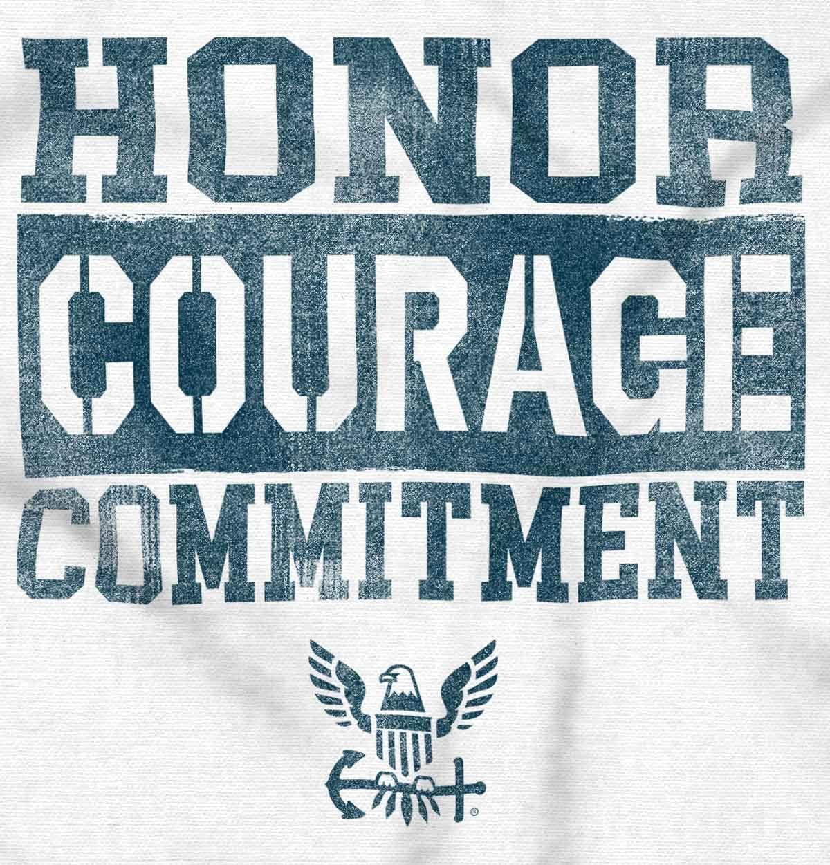 imageBrisco Brands Navy Logo Honor Courage Commitment Sweatshirt for Men or WomenWhite