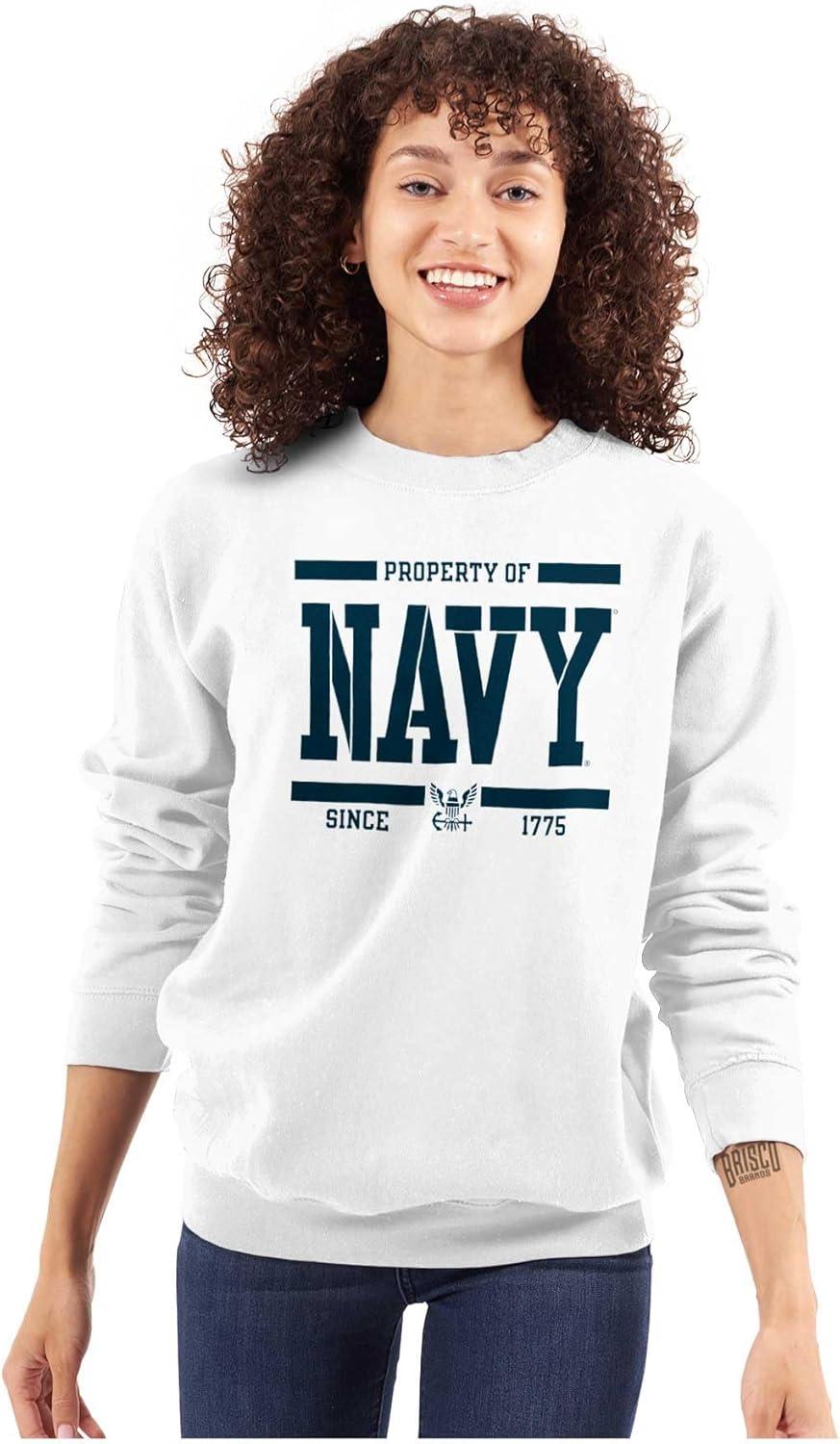 imageBrisco Brands Property of US Navy Military Service Sweatshirt for Men or WomenWhite