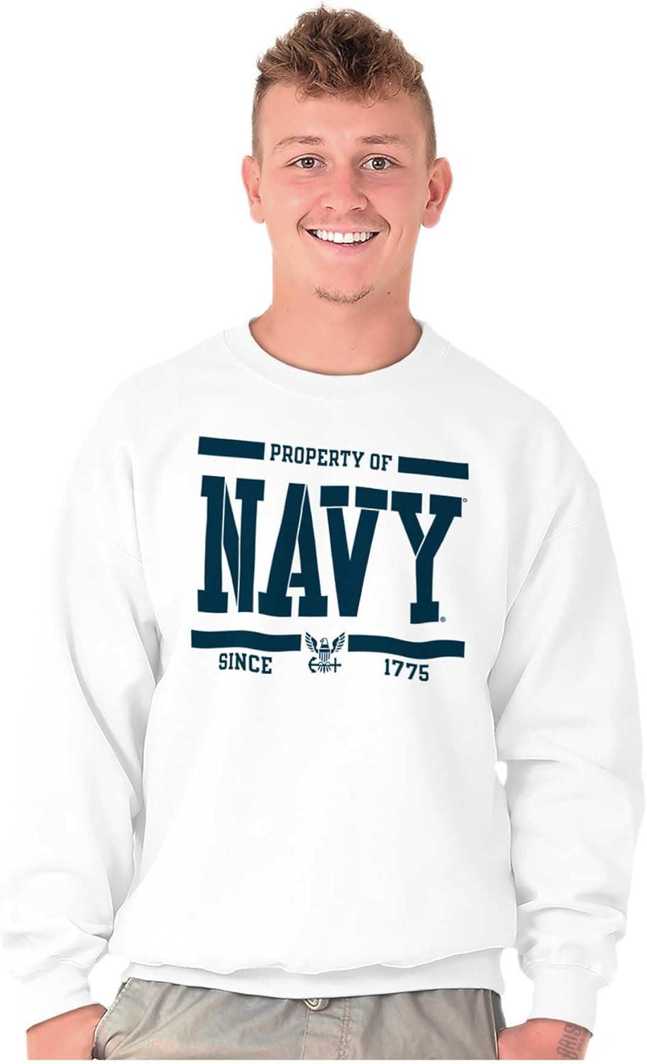imageBrisco Brands Property of US Navy Military Service Sweatshirt for Men or WomenWhite