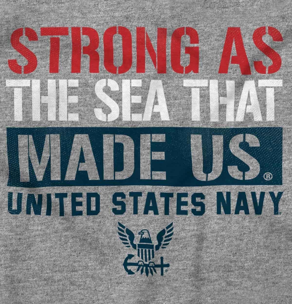 imageBrisco Brands Strong As Sea United States Navy Sweatshirt for Men or WomenSport Grey
