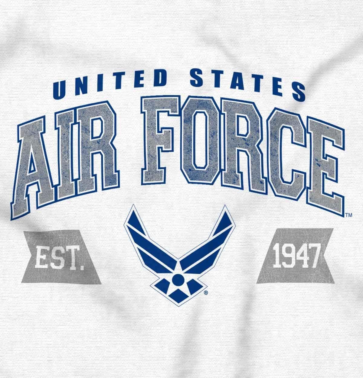 imageBrisco Brands US Air Force Wing Emblem Established Womens Slim Fit Graphic TeeWhite