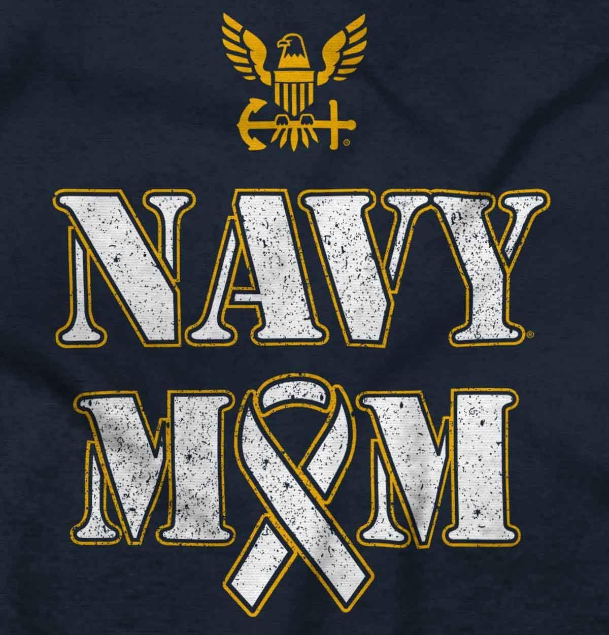 imageBrisco Brands United States Navy Proud Mom Mother Women Crewneck SweatshirtNavy