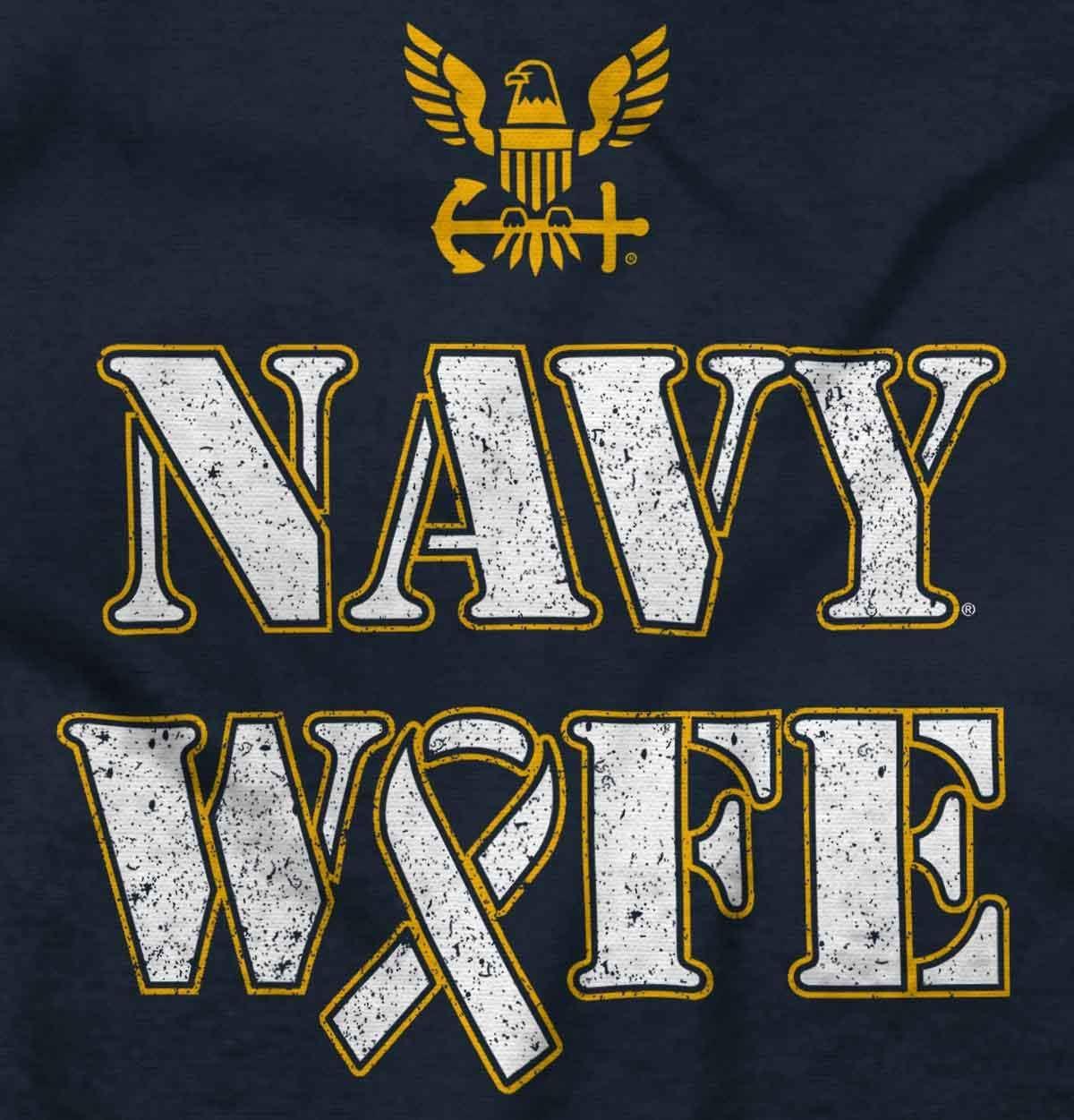 imageBrisco Brands United States Navy Proud Wife Zip Hoodie Sweatshirt WomenNavy
