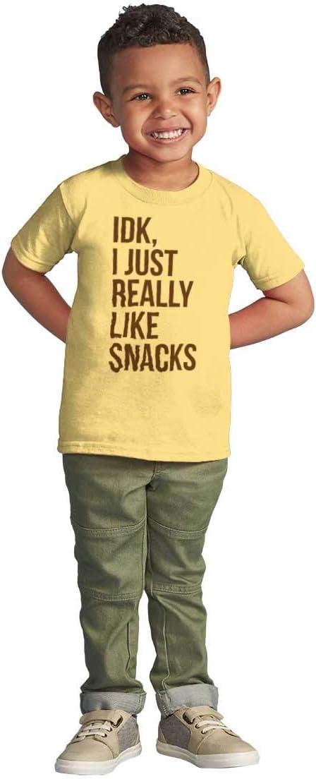 imageIDK I Just Really Like Snacks Funny Toddler Boy Girl T ShirtButter