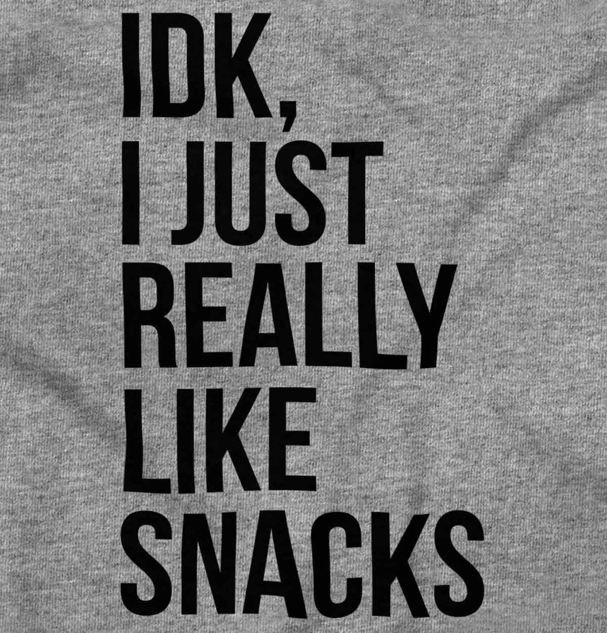 imageIDK I Just Really Like Snacks Funny Toddler Boy Girl T ShirtHeather