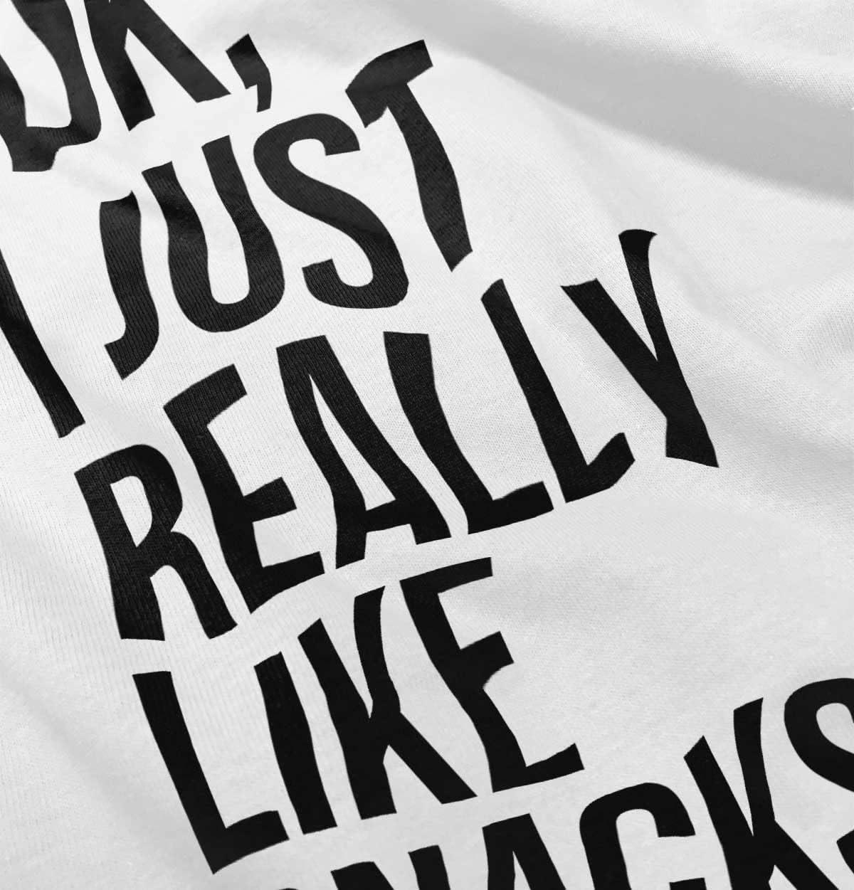 imageIDK I Just Really Like Snacks Funny Toddler Boy Girl T ShirtWhite