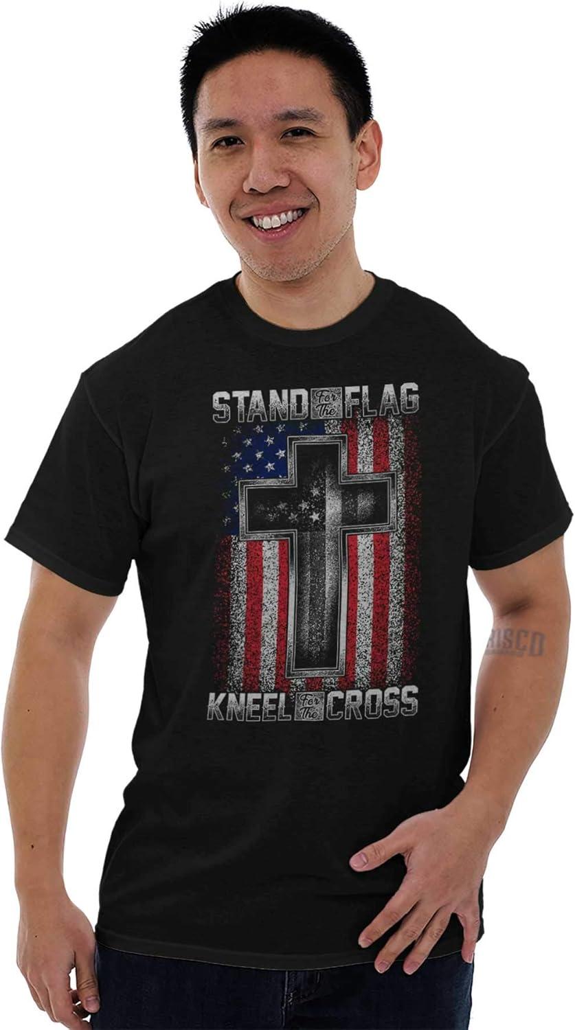 imageStand for Flag Kneel The Cross Graphic T Shirt Men or WomenBlack