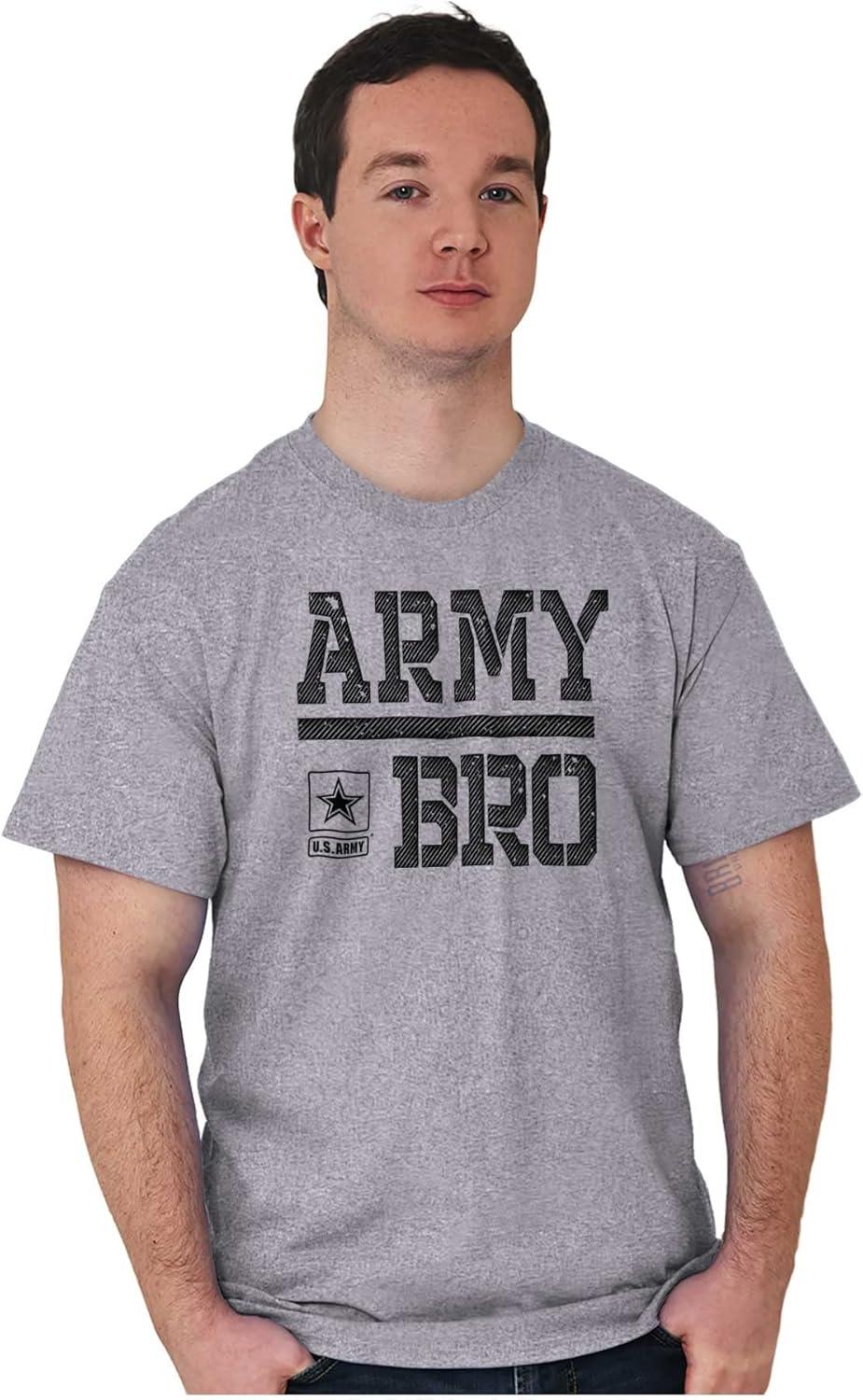 imageUS Army Bro Military Soldier Pride Mens Graphic T Shirt TeesSport Grey