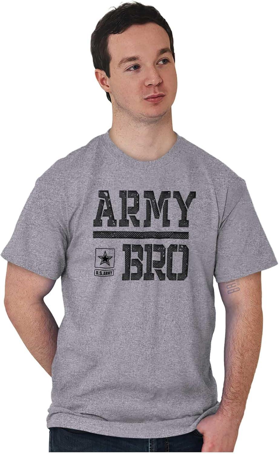 imageUS Army Bro Military Soldier Pride Mens Graphic T Shirt TeesSport Grey