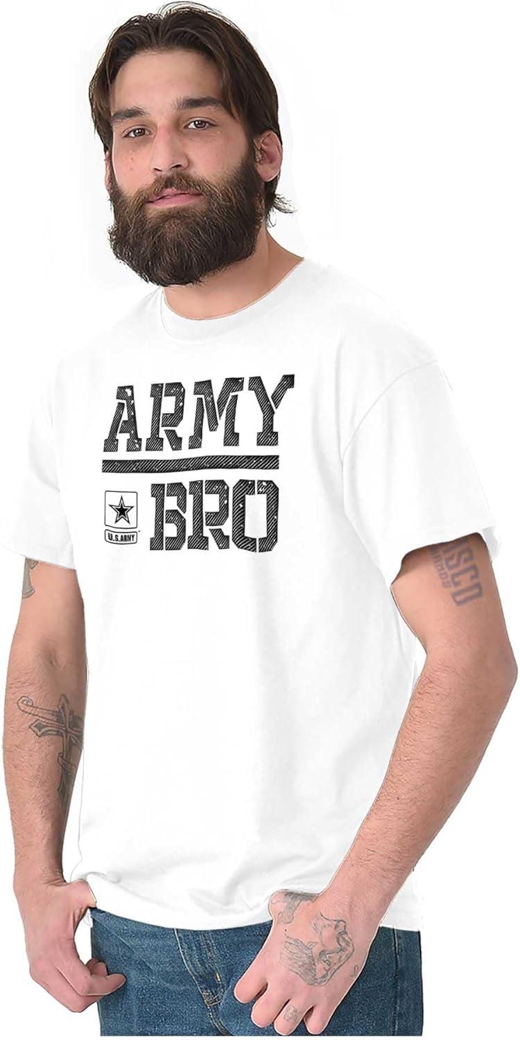 imageUS Army Bro Military Soldier Pride Mens Graphic T Shirt TeesWhite