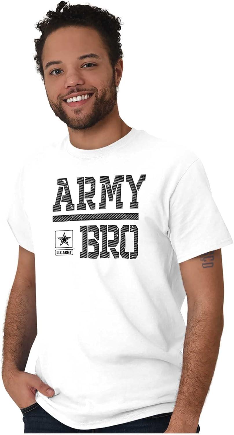 imageUS Army Bro Military Soldier Pride Mens Graphic T Shirt TeesWhite
