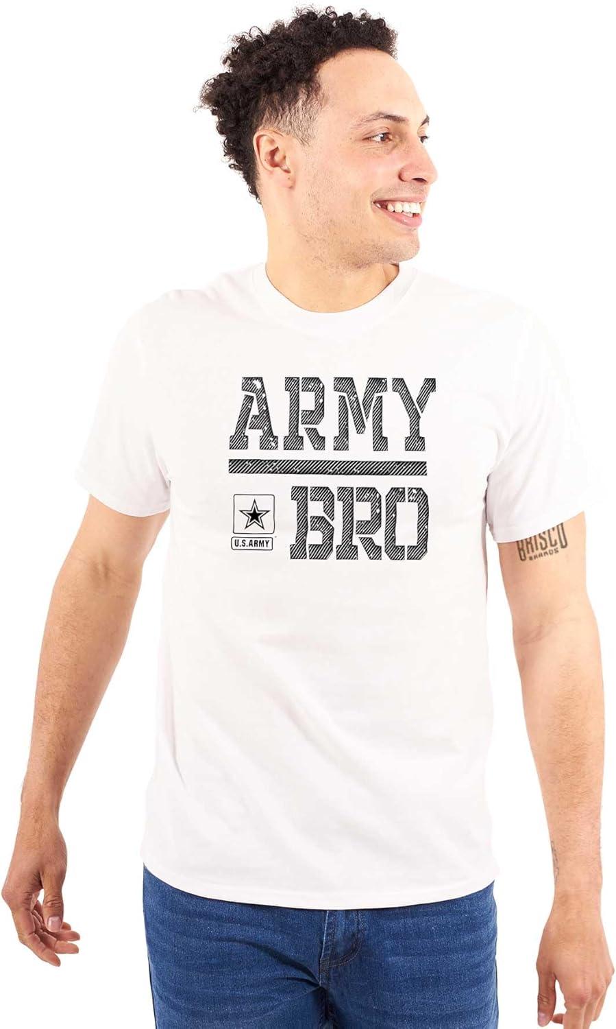imageUS Army Bro Military Soldier Pride Mens Graphic T Shirt TeesWhite