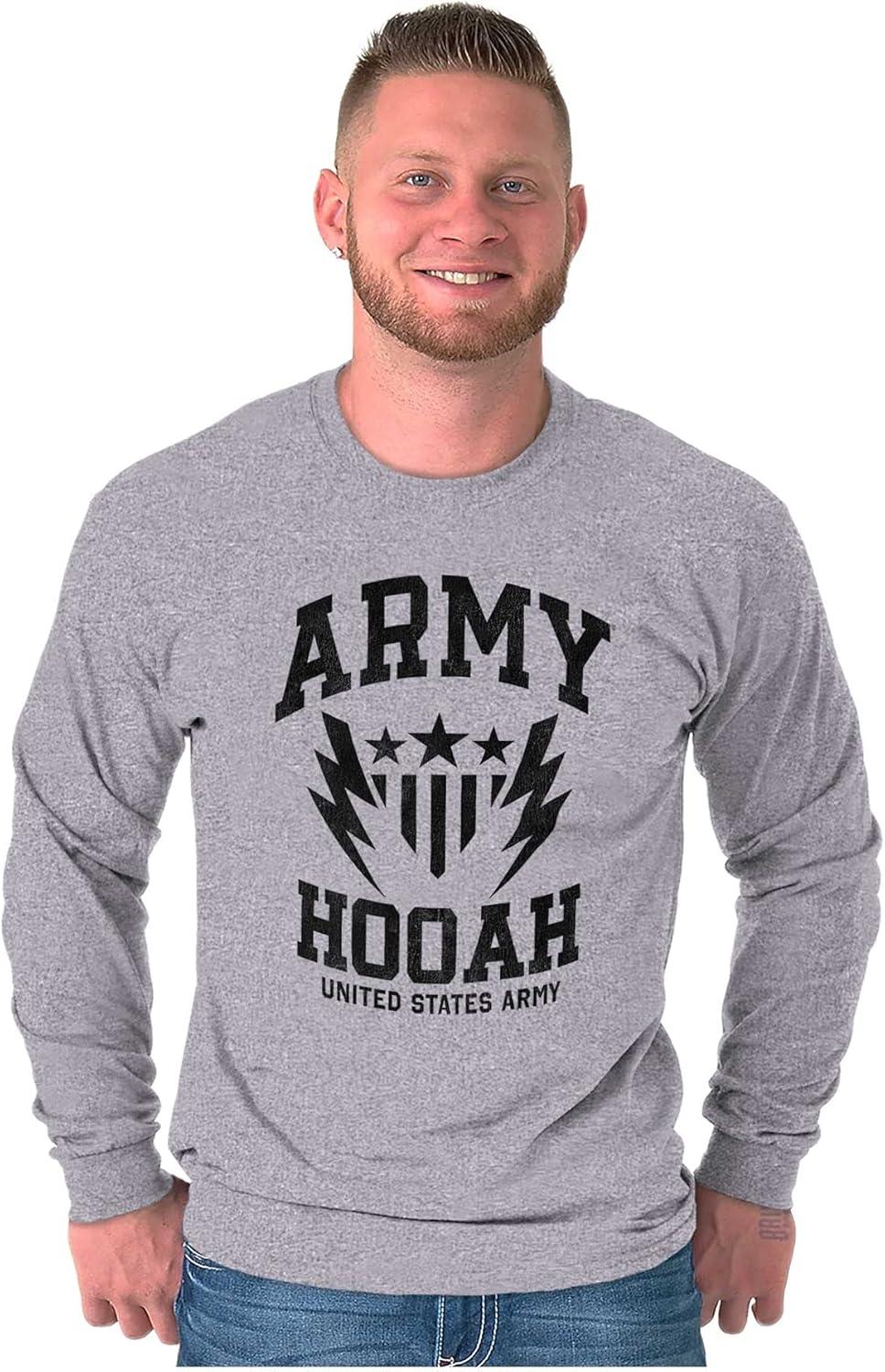 imageUS Army Soldier Veteran Pride Long Sleeve Tshirt Men WomenSport Grey
