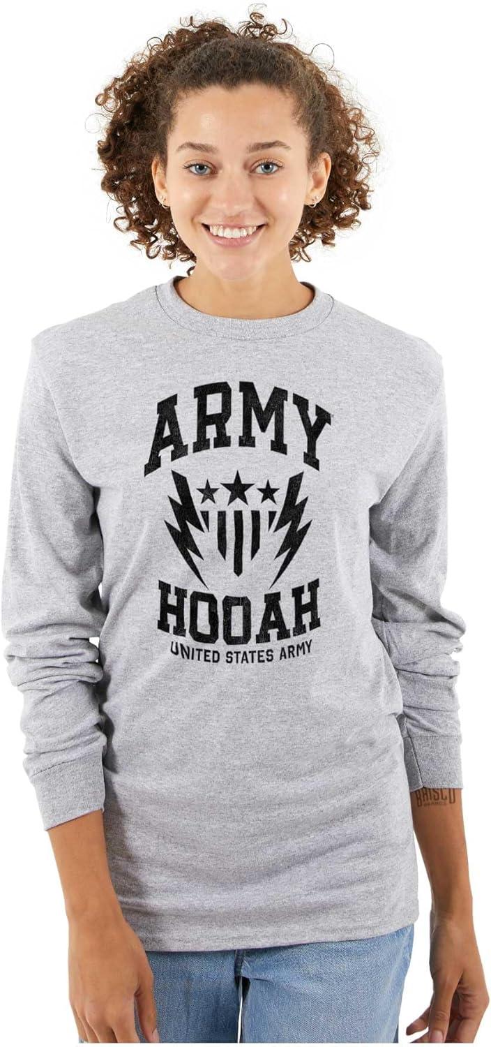 imageUS Army Soldier Veteran Pride Long Sleeve Tshirt Men WomenSport Grey