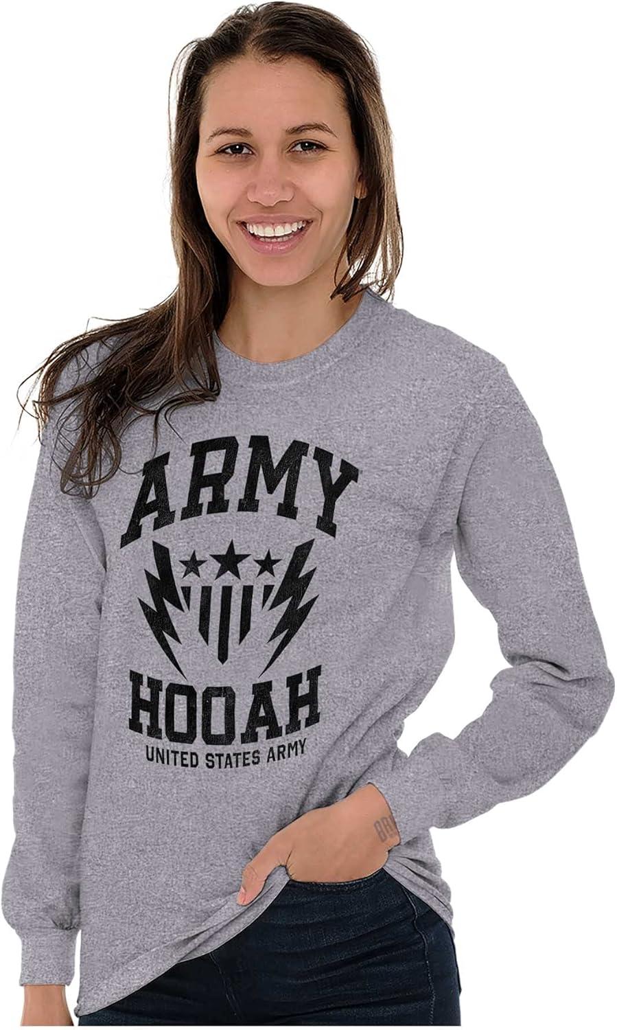imageUS Army Soldier Veteran Pride Long Sleeve Tshirt Men WomenSport Grey
