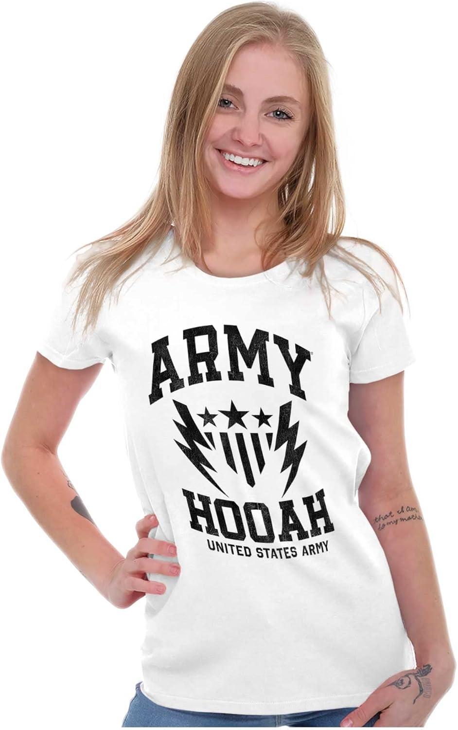 imageUnited States Army Shield Pride Bolts Womens Slim Fit Graphic TeeWhite