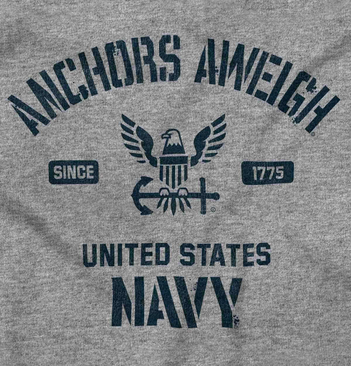 imageUnited States Navy Logo Anchor Aweigh Womens Slim Fit Graphic TeeSport Grey