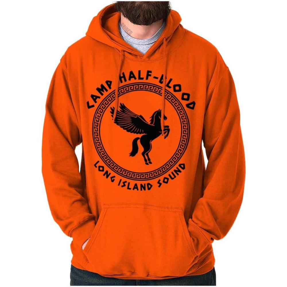 imageBrisco Brands Camp Half Blood Greek Mythology Hoodie Sweatshirt Women MenOrange  Greek Key Pattern