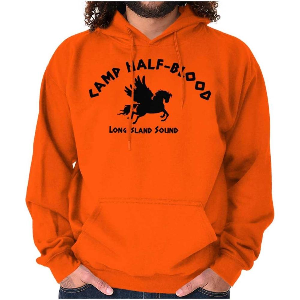 imageBrisco Brands Camp Half Blood Greek Mythology Hoodie Sweatshirt Women MenOrange