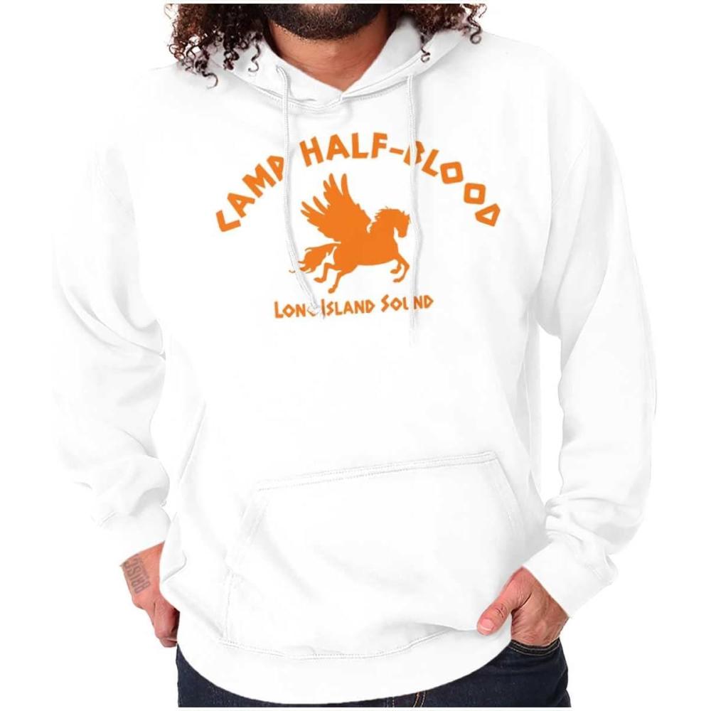 imageBrisco Brands Camp Half Blood Greek Mythology Hoodie Sweatshirt Women MenWhite