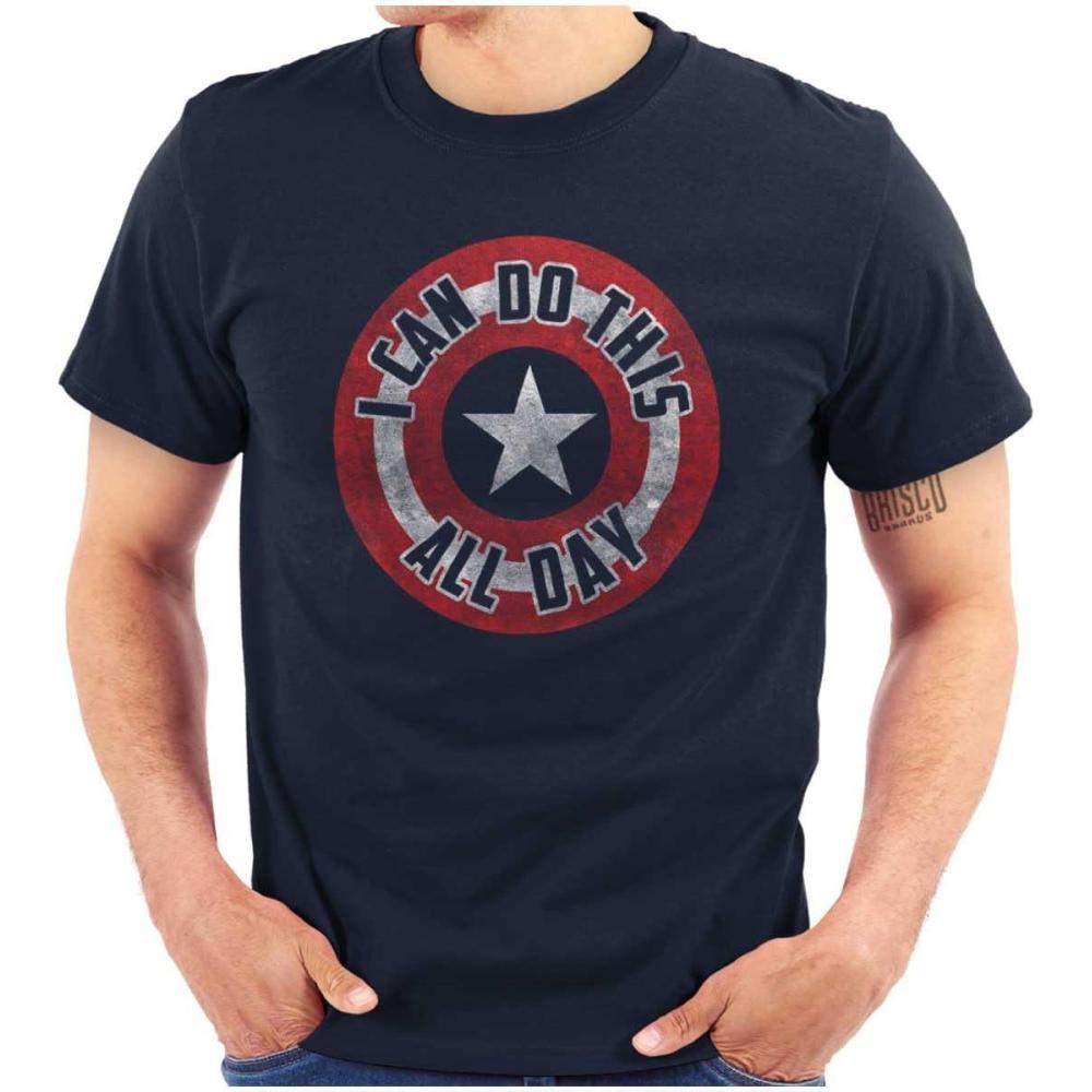 imageBrisco Brands I Can Do This All Day Star Shield Graphic T Shirt Men or WomenNavy