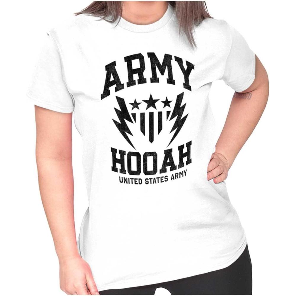 imageUnited States Army Shield Pride Bolts Womens Slim Fit Graphic TeeWhite