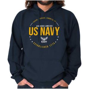 Brisco Brands Honor Courage Commitment US Navy Hoodie Sweatshirt Women Men(Navy)