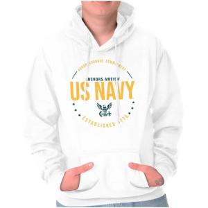 Brisco Brands Honor Courage Commitment US Navy Hoodie Sweatshirt Women Men(White)
