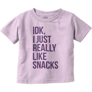 IDK I Just Really Like Snacks Funny Toddler Boy Girl T Shirt(Pink)