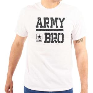 US Army Bro Military Soldier Pride Mens Graphic T Shirt Tees(White)