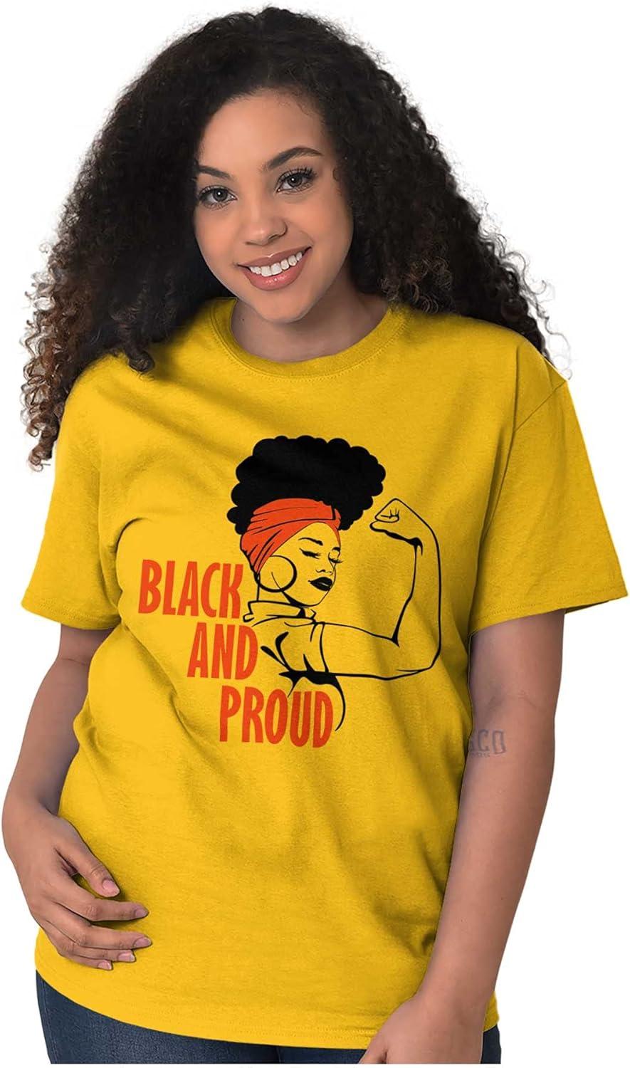 imageBlack and Proud Strong Melanin Queen Womens Graphic T Shirt TeesGold