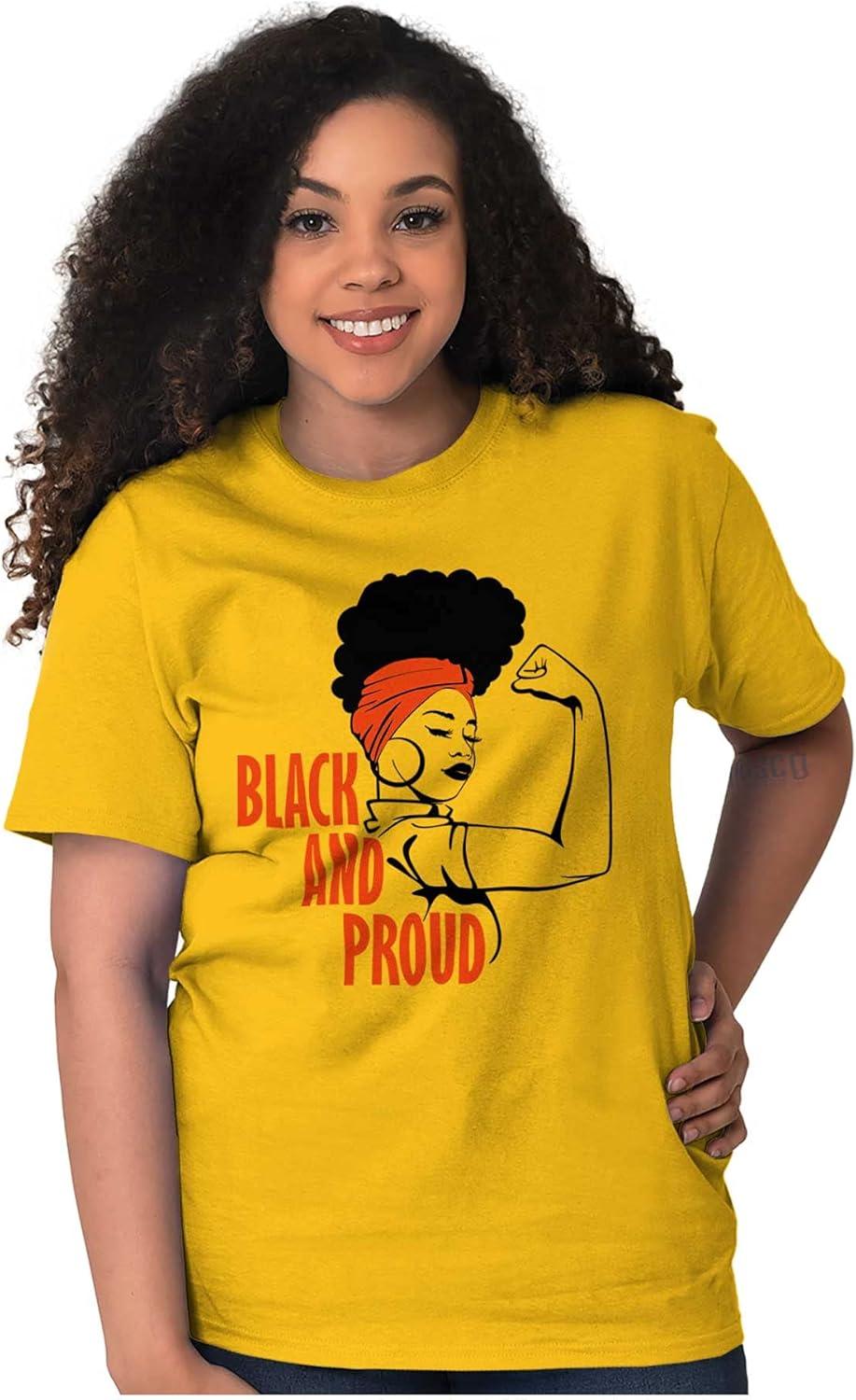imageBlack and Proud Strong Melanin Queen Womens Graphic T Shirt TeesGold