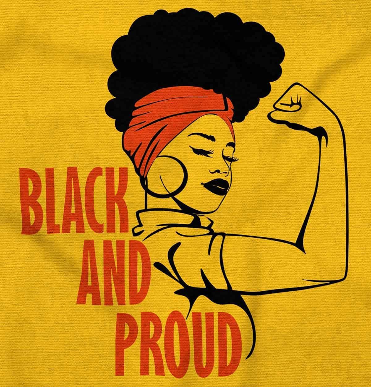 imageBlack and Proud Strong Melanin Queen Womens Graphic T Shirt TeesGold