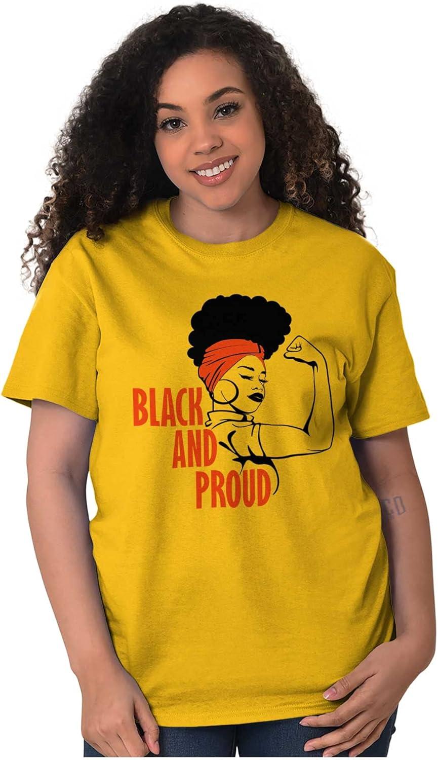 imageBlack and Proud Strong Melanin Queen Womens Graphic T Shirt TeesGold