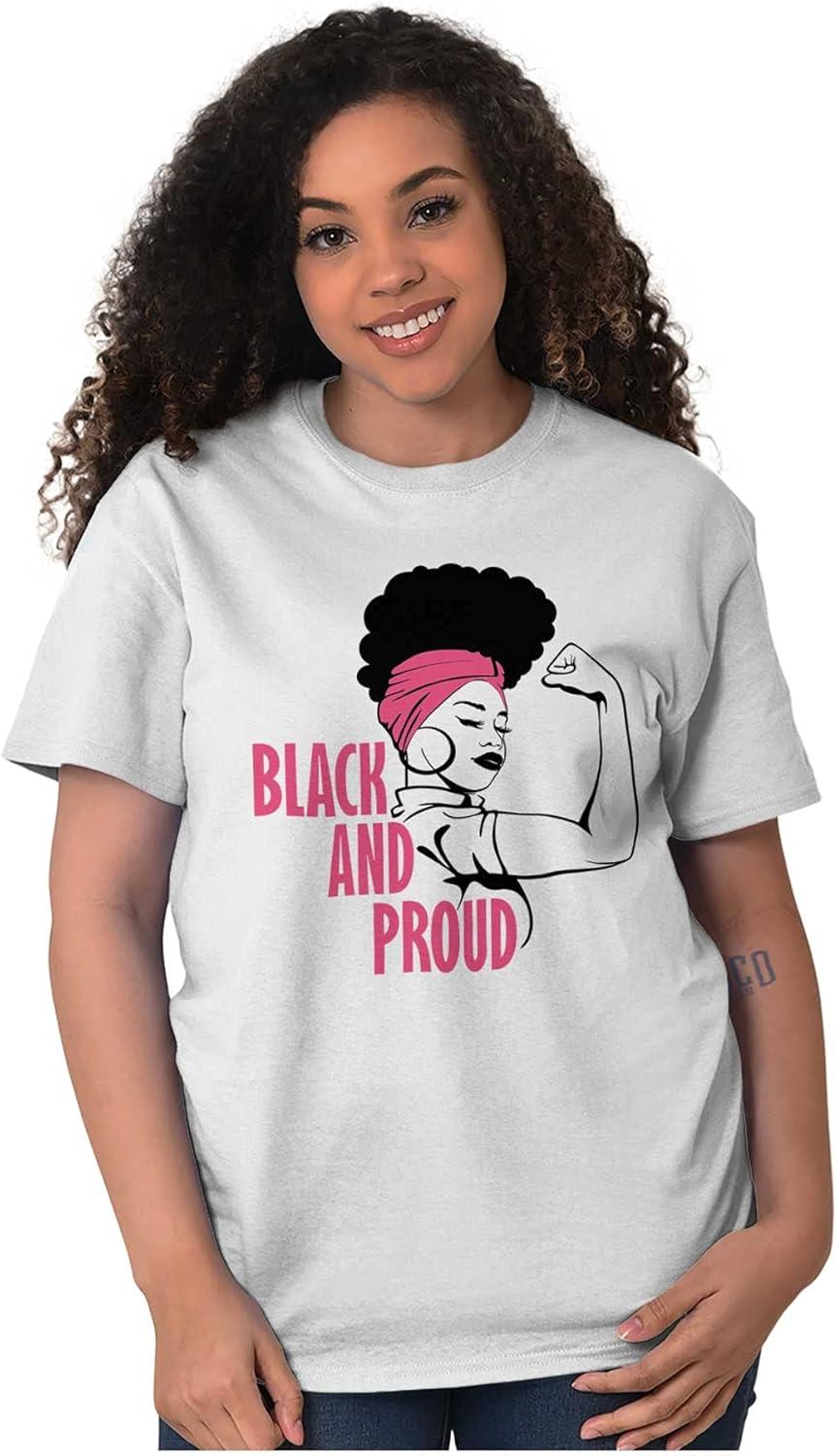 imageBlack and Proud Strong Melanin Queen Womens Graphic T Shirt TeesWhite