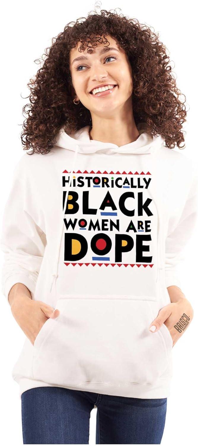 imageBrisco Brands Black Women Are Dope Feminist BHM Hoodie Sweatshirt WomenWhite