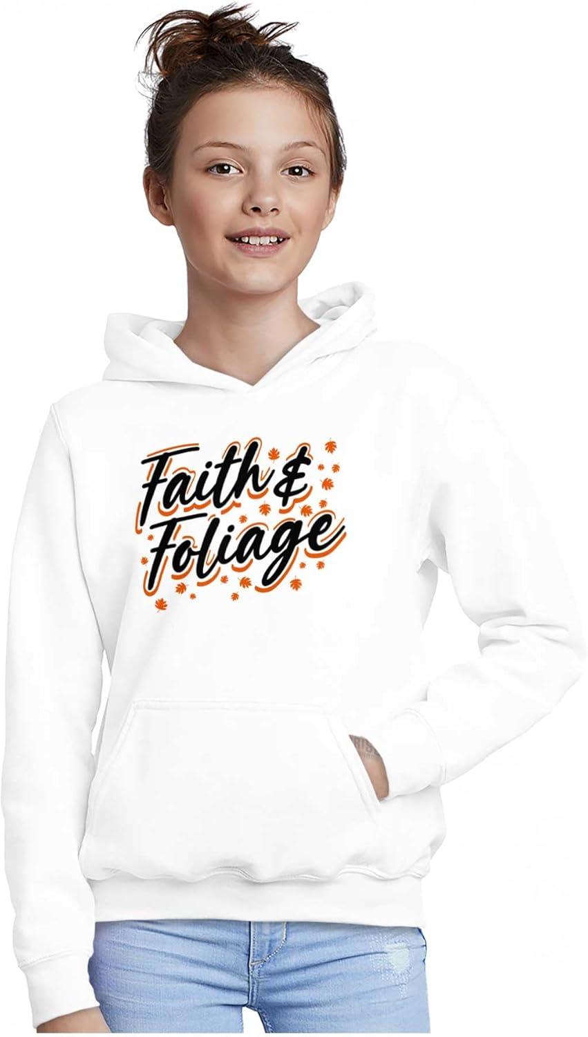 imageBrisco Brands Cute Fall Autumn Faith and Foliage Kids Hoodie Sweatshirt Girls
