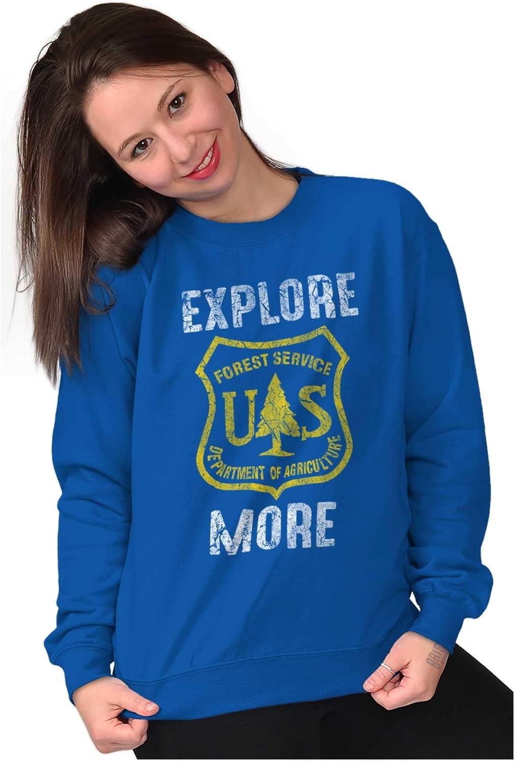 imageBrisco Brands Explore More National Forest Service Sweatshirt for Men or WomenRoyal