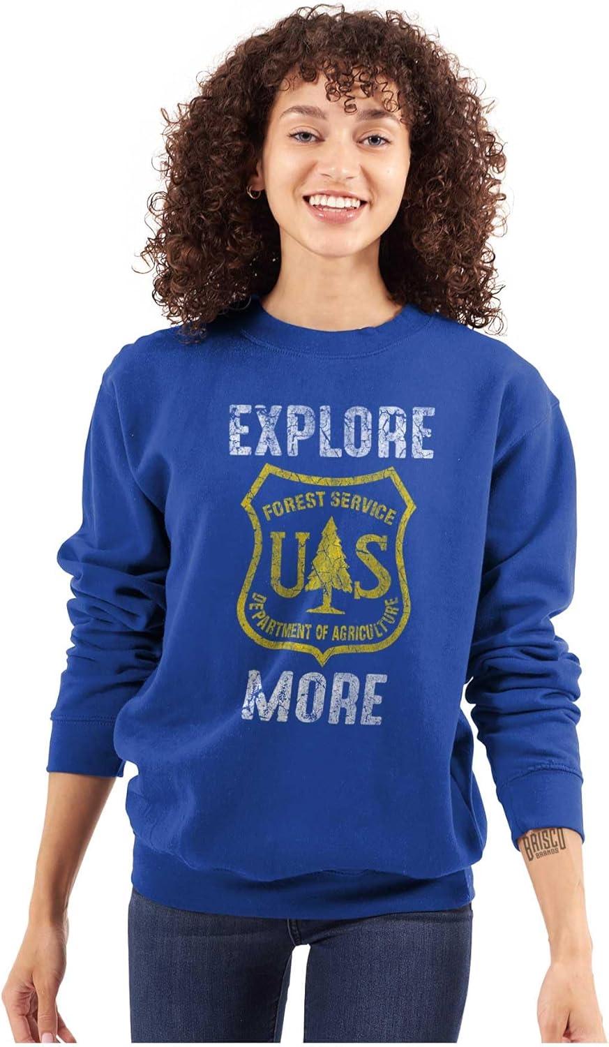 imageBrisco Brands Explore More National Forest Service Sweatshirt for Men or WomenRoyal