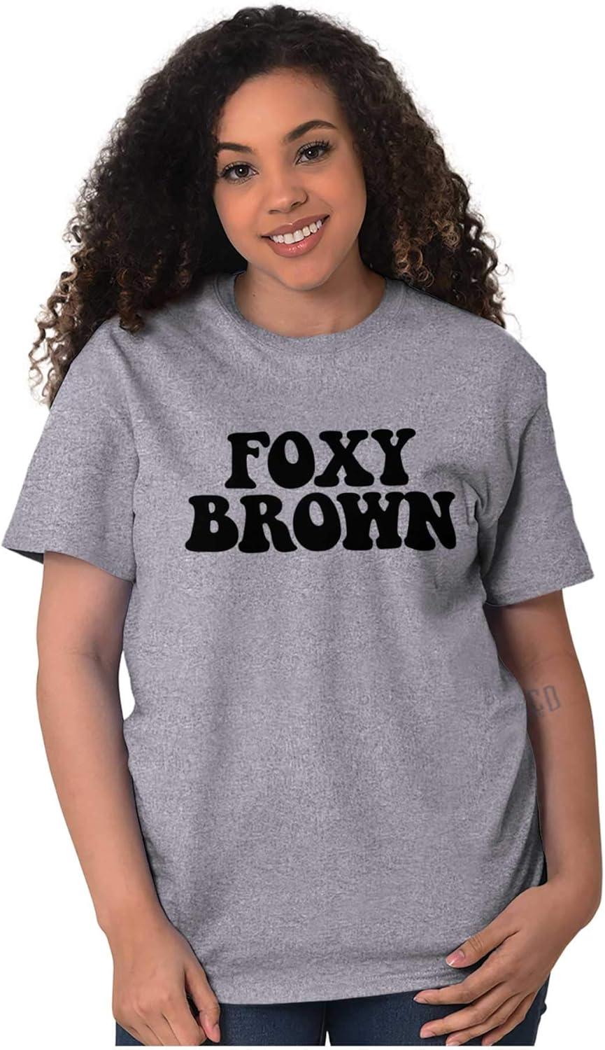 imageBrisco Brands Foxy Brown Cute Retro Black Pride Womens Graphic T Shirt TeesSport Grey
