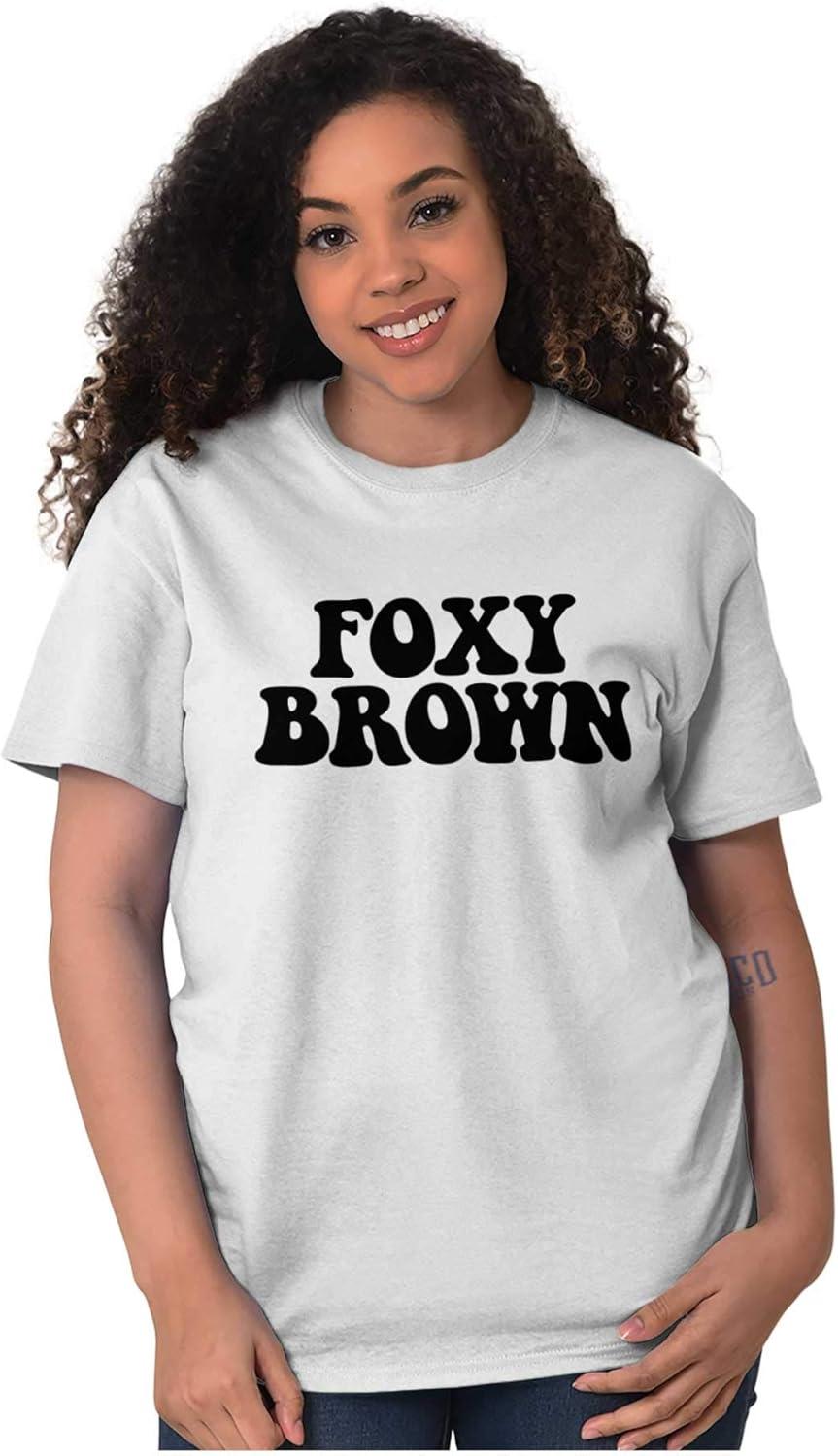 imageBrisco Brands Foxy Brown Cute Retro Black Pride Womens Graphic T Shirt TeesWhite