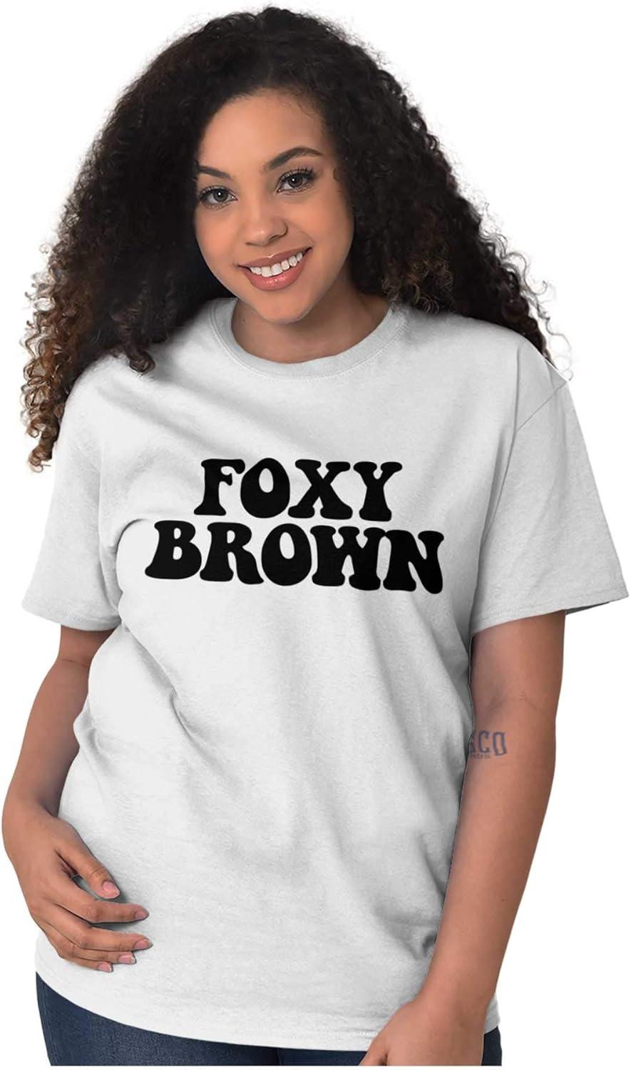imageBrisco Brands Foxy Brown Cute Retro Black Pride Womens Graphic T Shirt TeesWhite
