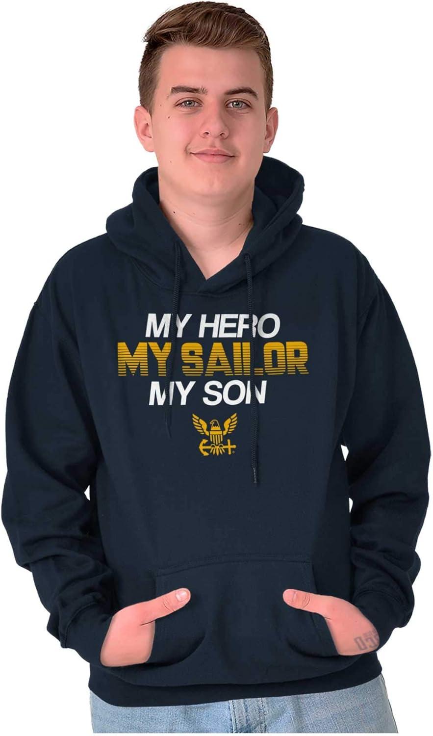 imageBrisco Brands My Hero My Sailor My Son US Navy Hoodie Sweatshirt Women MenNavy