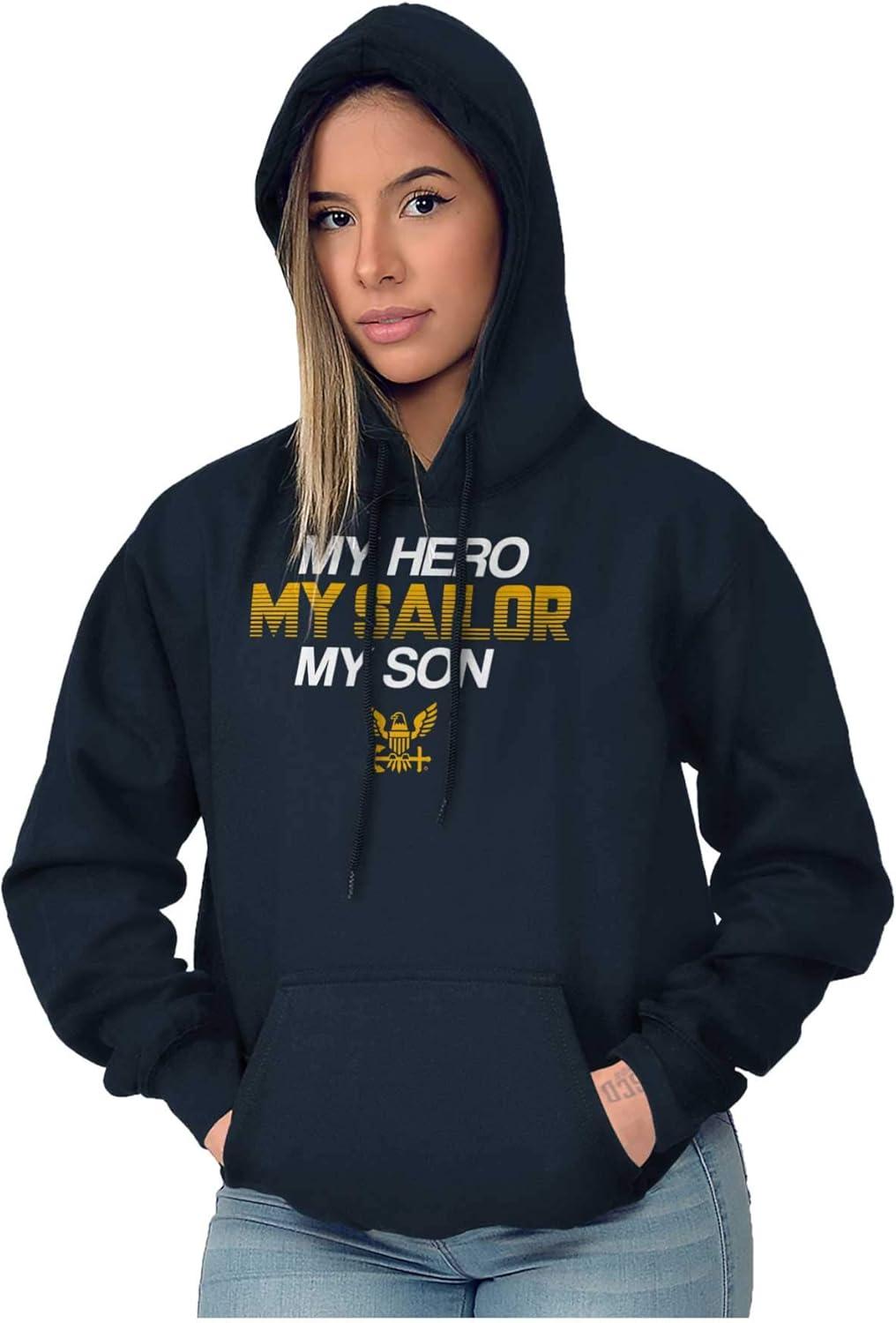 imageBrisco Brands My Hero My Sailor My Son US Navy Hoodie Sweatshirt Women MenNavy