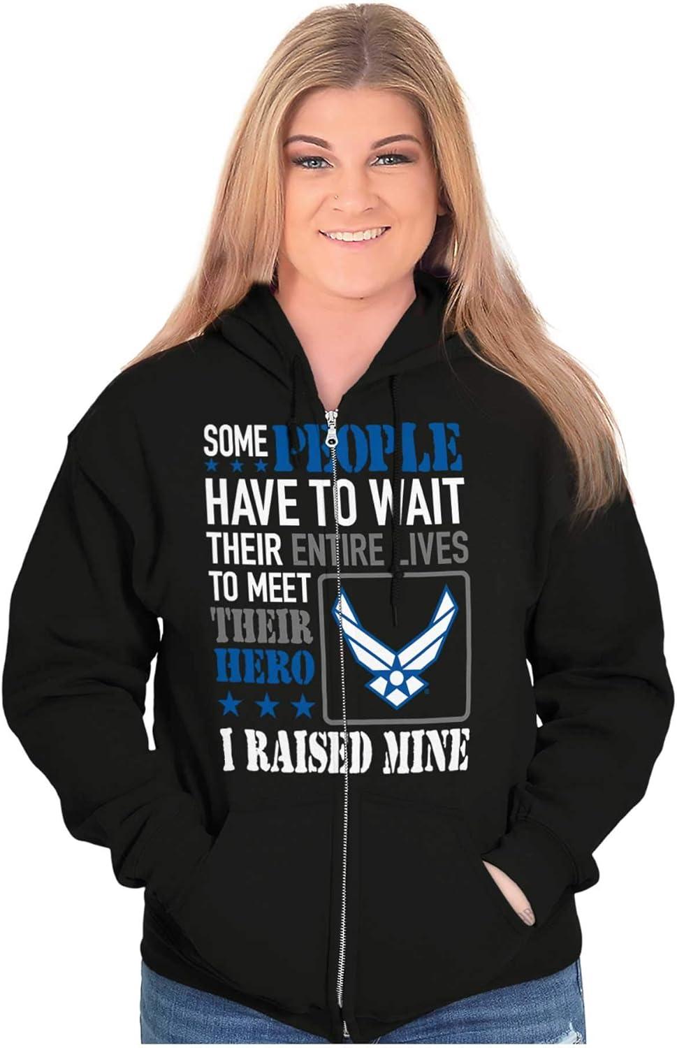 imageBrisco Brands US Air Force Proud Parent Mom Dad Zip Up Hoodie Mens Womens