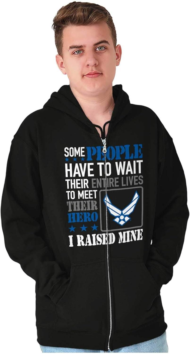 imageBrisco Brands US Air Force Proud Parent Mom Dad Zip Up Hoodie Mens Womens