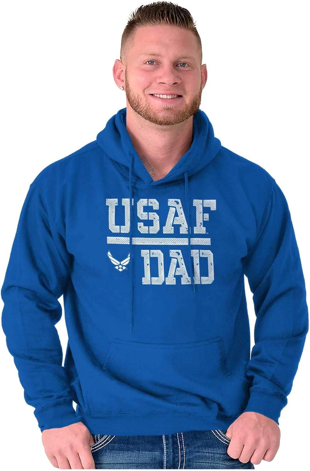 imageBrisco Brands US Air Force USAF Dad Military Father Hoodie Hooded Sweatshirt MenRoyal